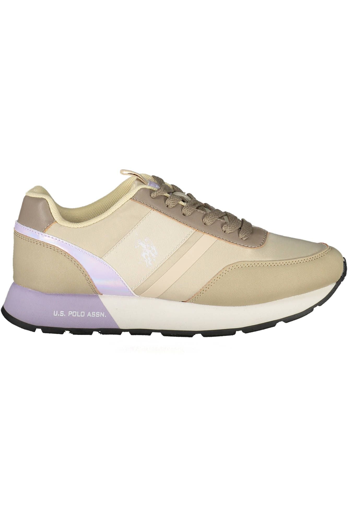 U.S. POLO ASSN. Chic Beige Lace-Up Sneakers with Logo Accent