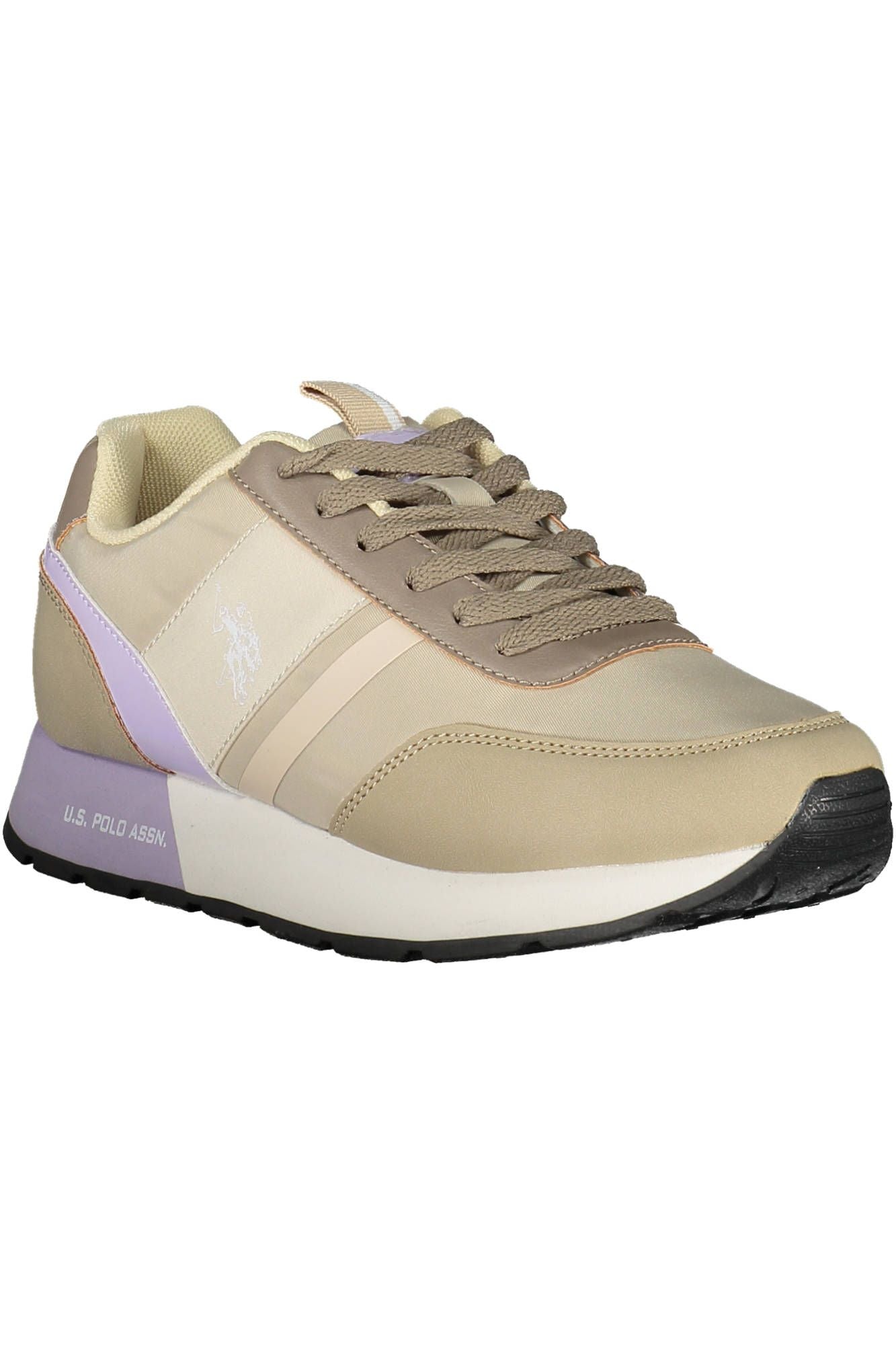 U.S. POLO ASSN. Chic Beige Lace-Up Sneakers with Logo Accent