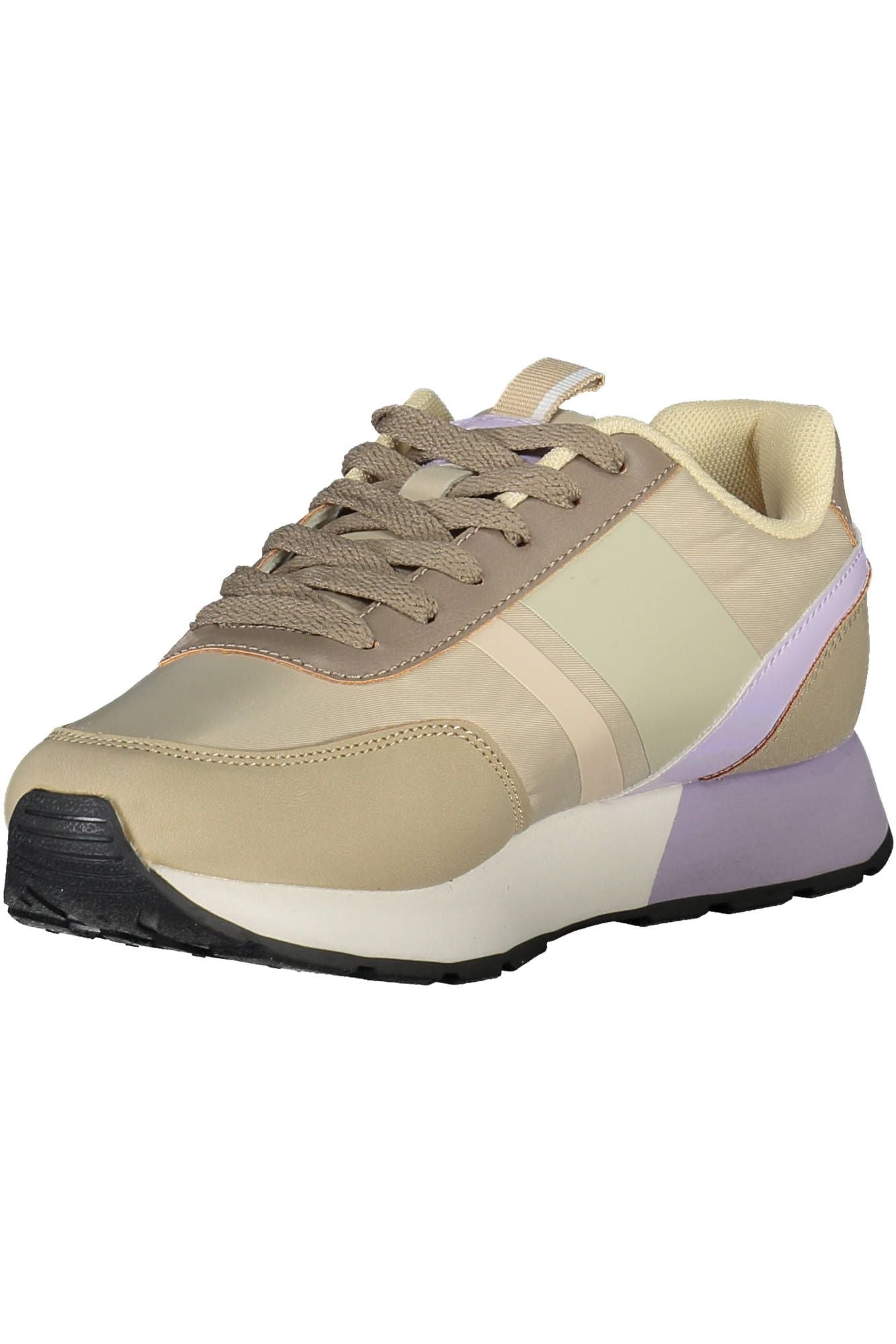 U.S. POLO ASSN. Chic Beige Lace-Up Sneakers with Logo Accent