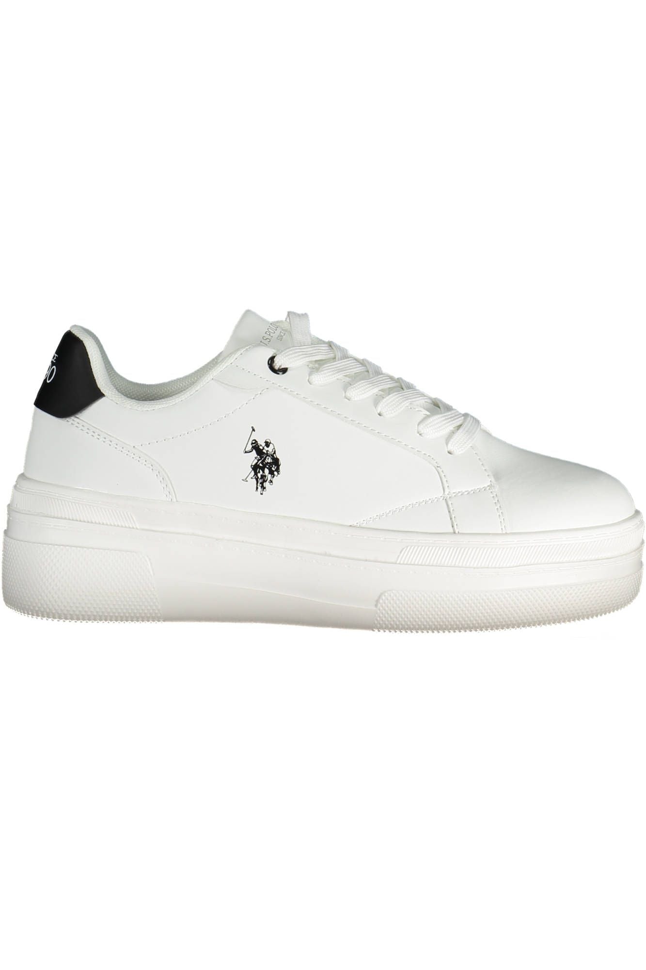 U.S. POLO ASSN. Elegant White Lace-Up Sports Sneakers