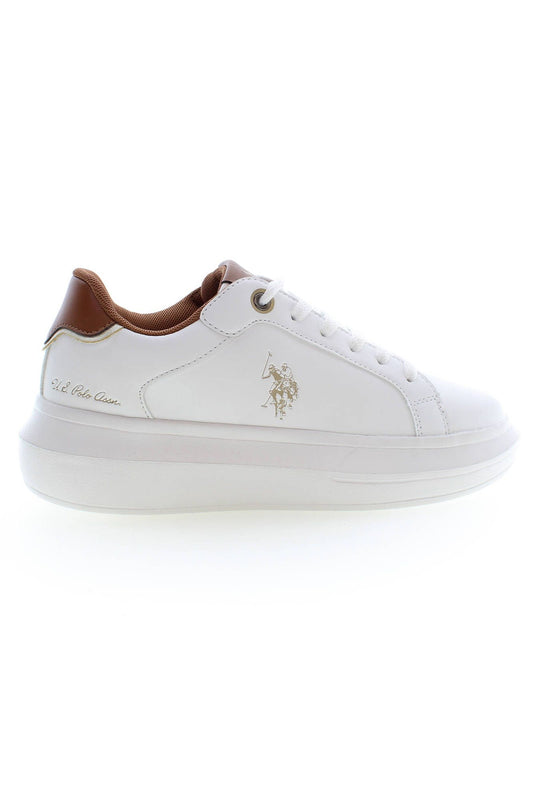 U.S. POLO ASSN. Chic White Lace-Up Sports Sneakers with Logo Detail