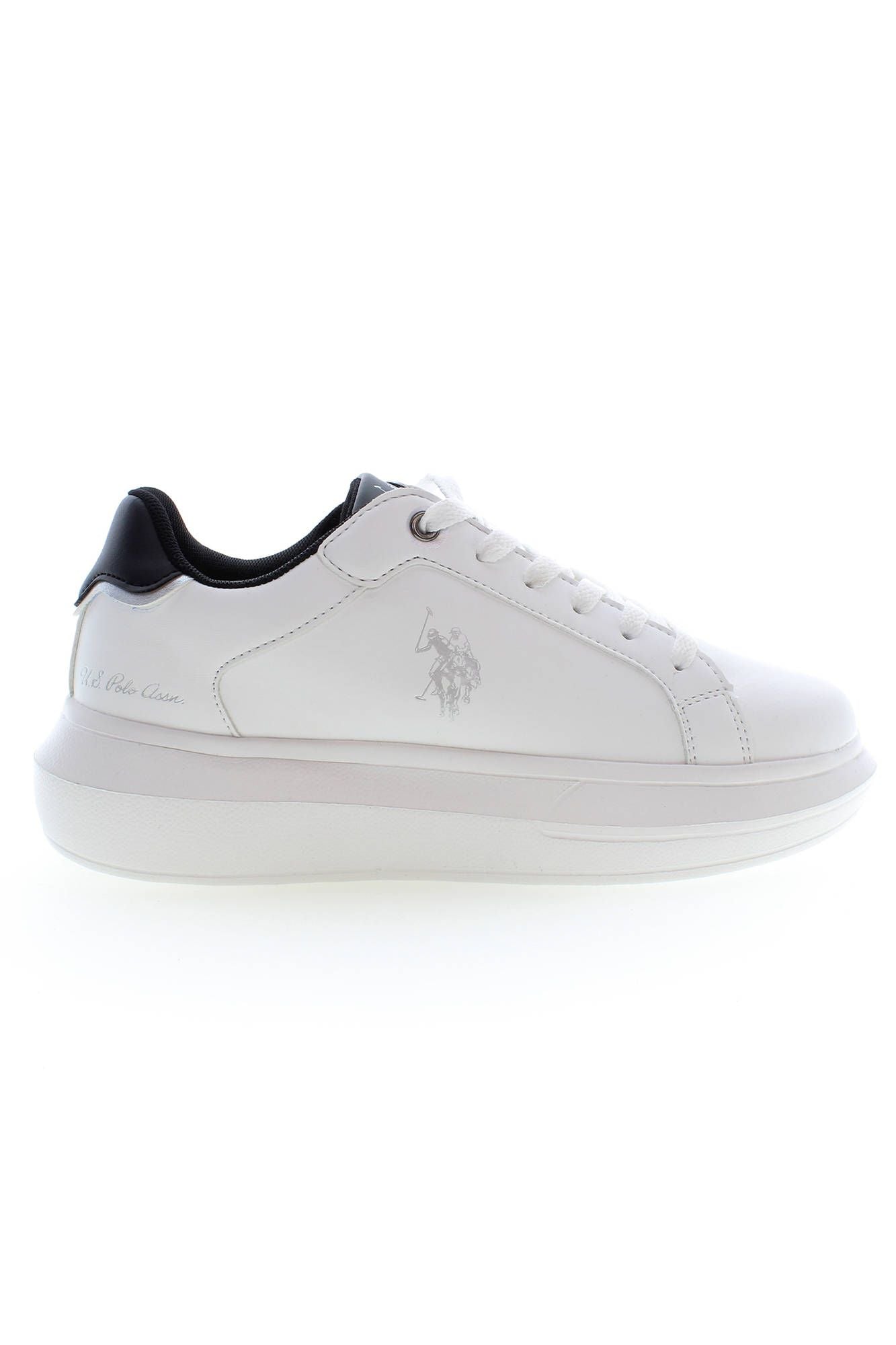 U.S. POLO ASSN. Chic White Lace-Up Sneakers with Logo Detail