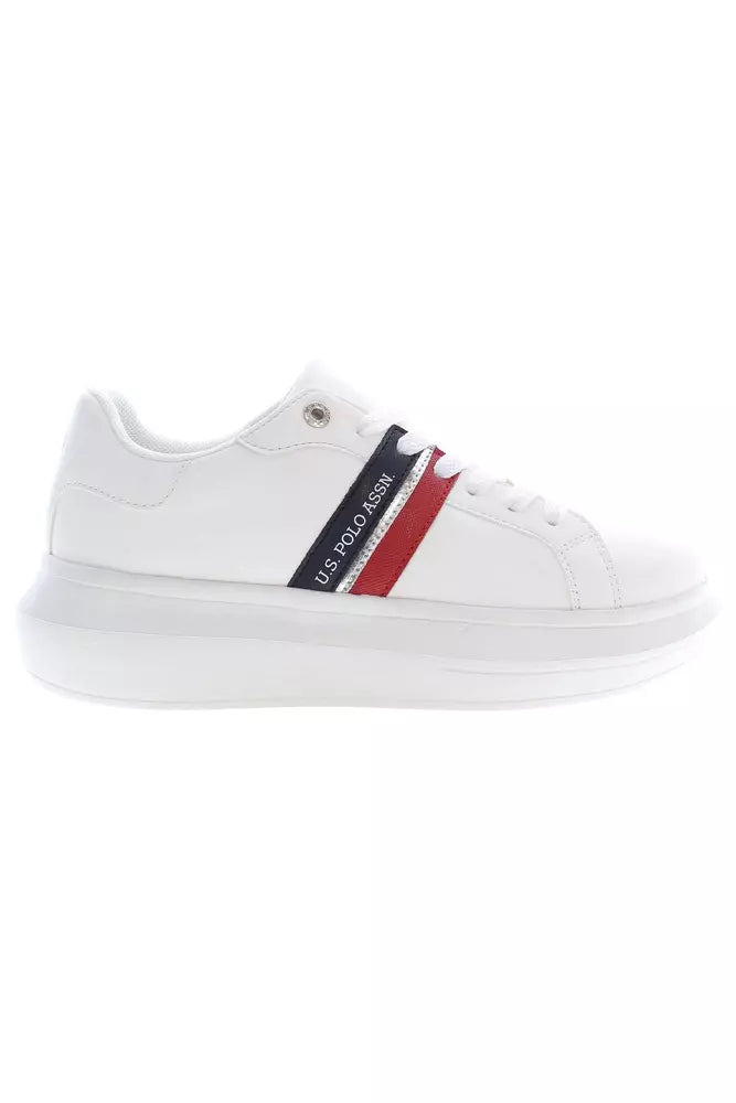 U.S. POLO ASSN. Chic White Lace-Up Sports Sneakers