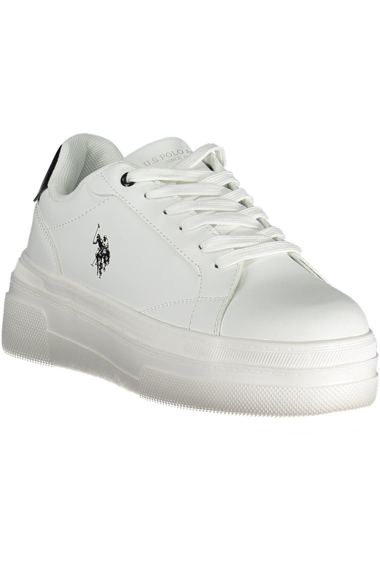 U.S. POLO ASSN. Elegant White Lace-Up Sports Sneakers