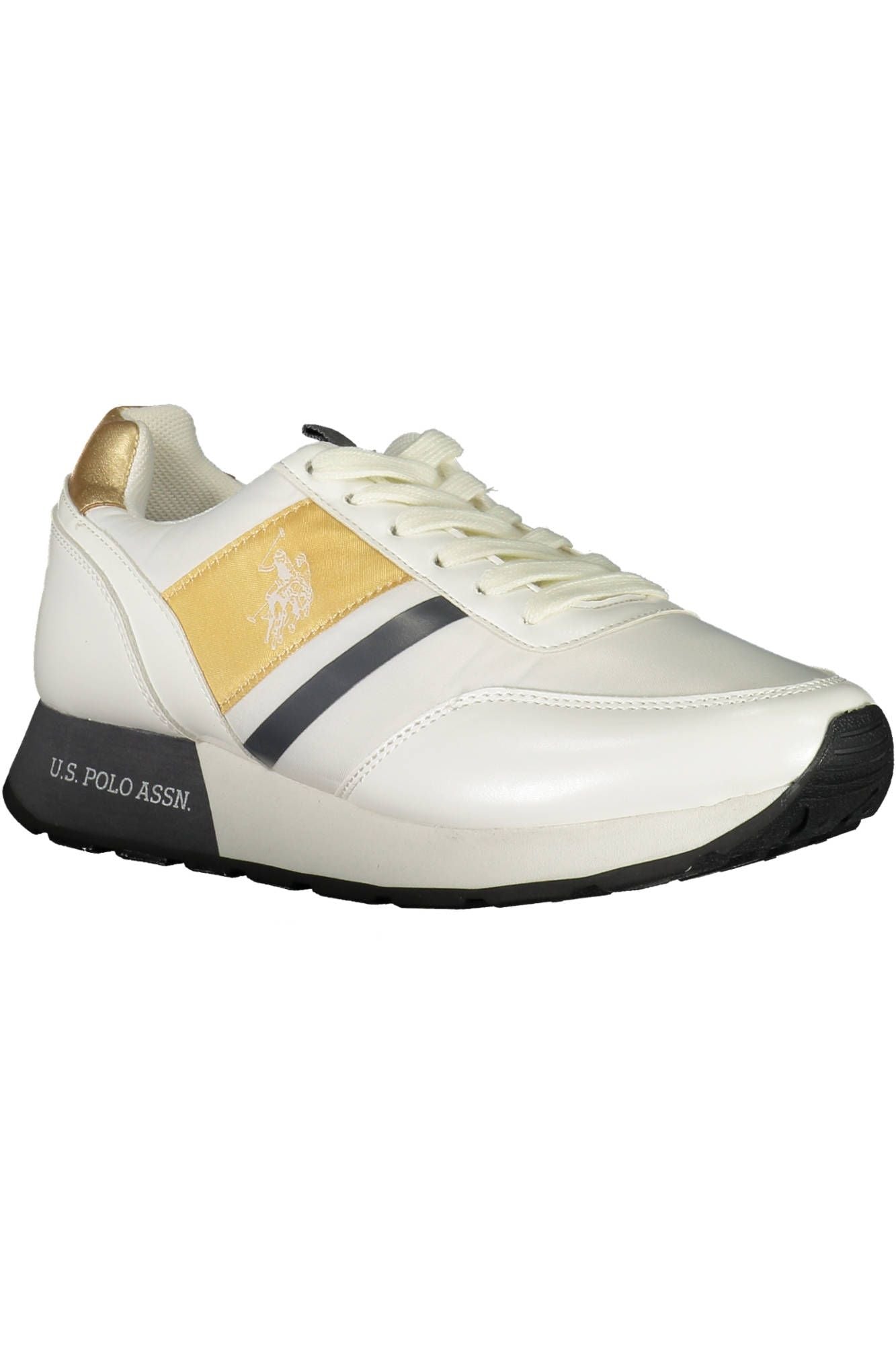 U.S. POLO ASSN. Chic White Lace-Up Sneakers with Logo Detail