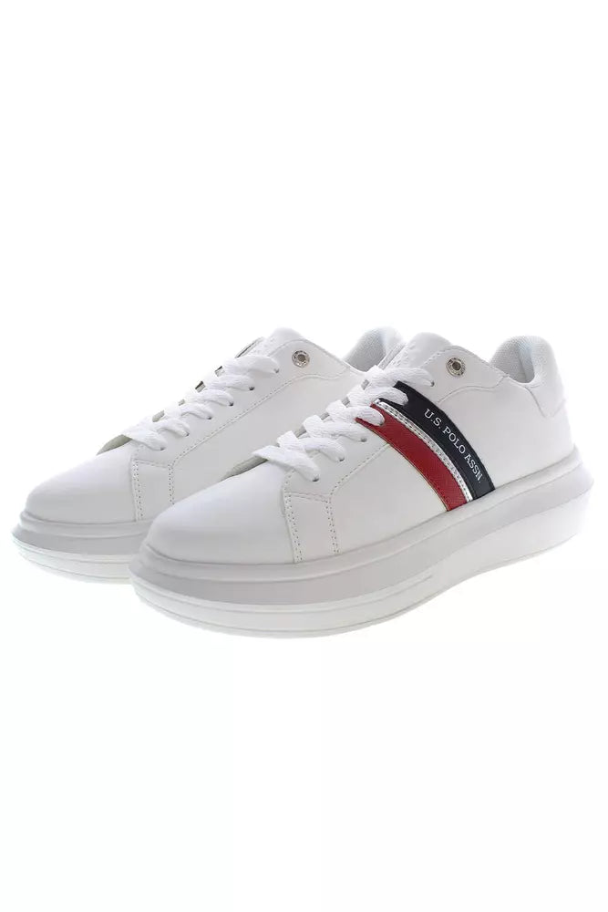 U.S. POLO ASSN. Chic White Lace-Up Sports Sneakers