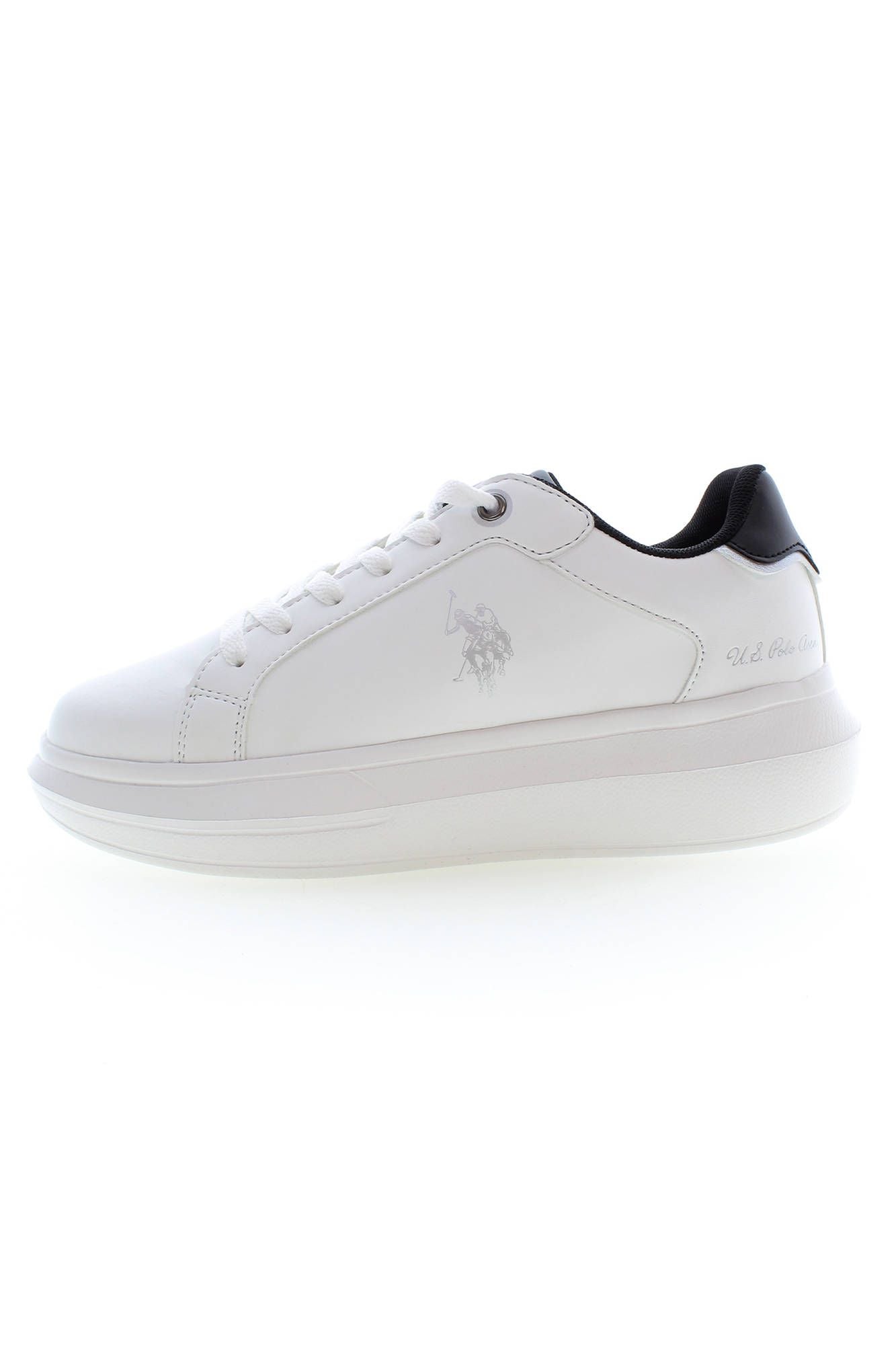 U.S. POLO ASSN. Chic White Lace-Up Sneakers with Logo Detail