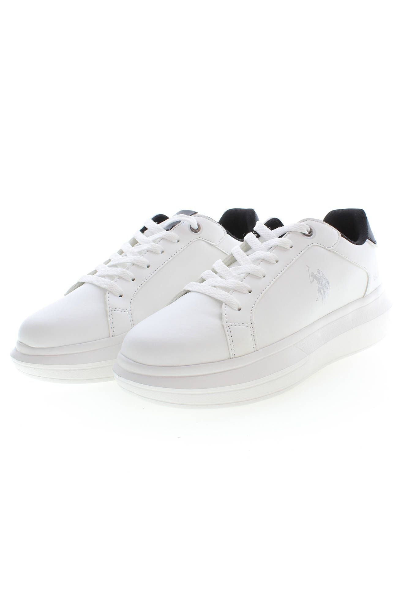 U.S. POLO ASSN. Chic White Lace-Up Sneakers with Logo Detail