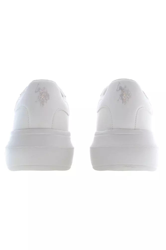 U.S. POLO ASSN. Chic White Lace-Up Sports Sneakers