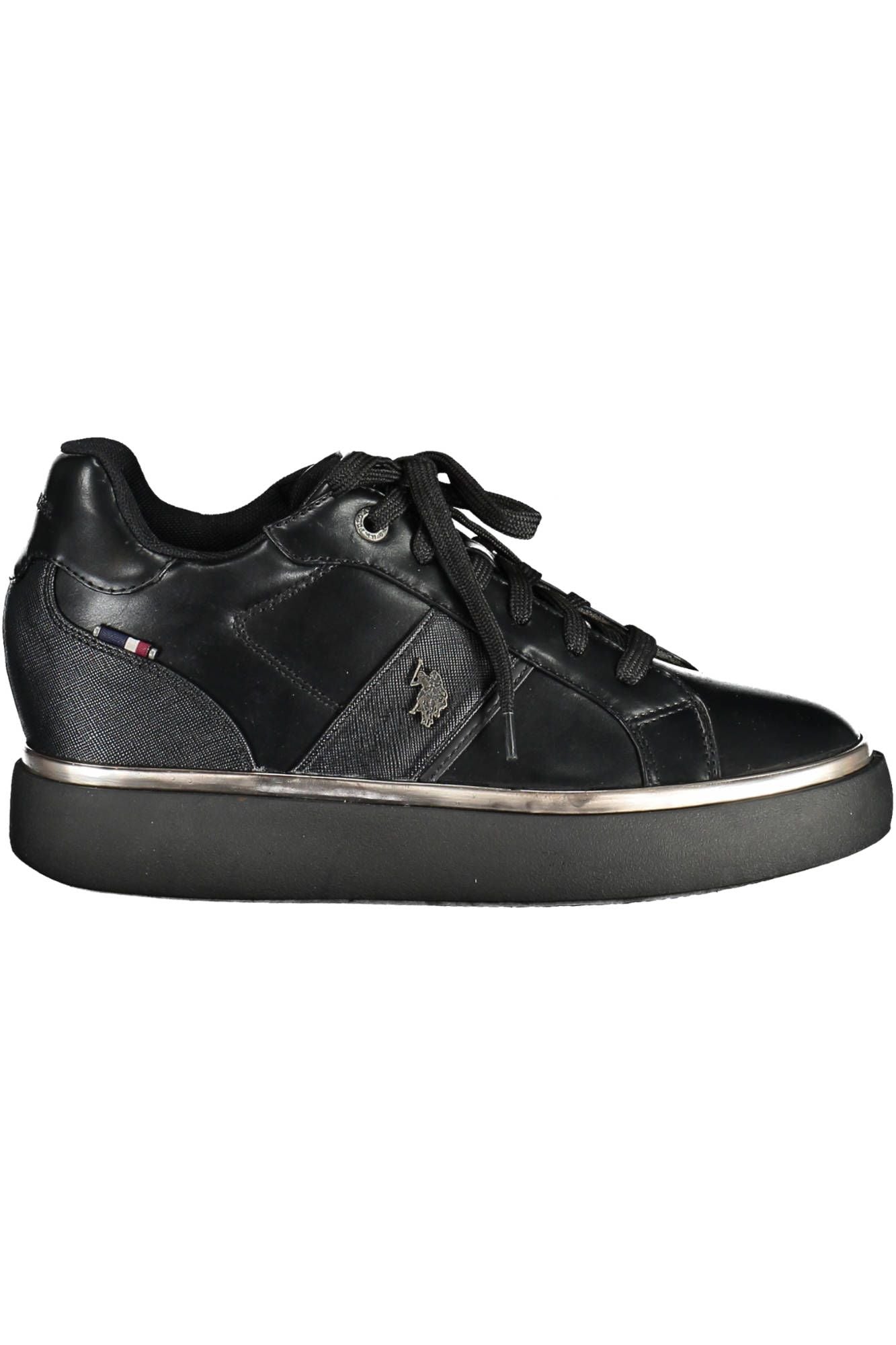 U.S. POLO ASSN. Chic Black Lace-Up Sneakers with Logo Detail