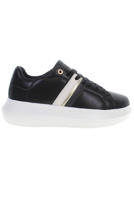 U.S. POLO ASSN. Chic Black Lace-Up Sneakers with Logo Detail