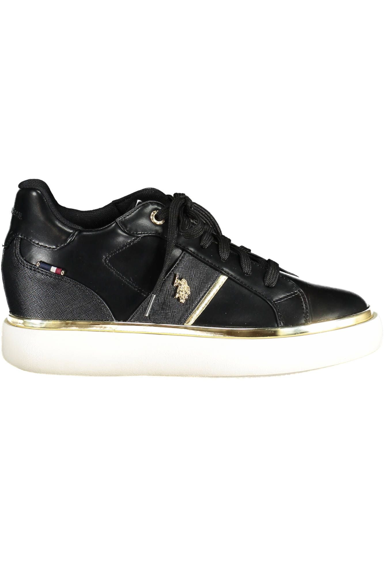 U.S. POLO ASSN. Chic Black Lace-Up Sneakers with Logo Detailing