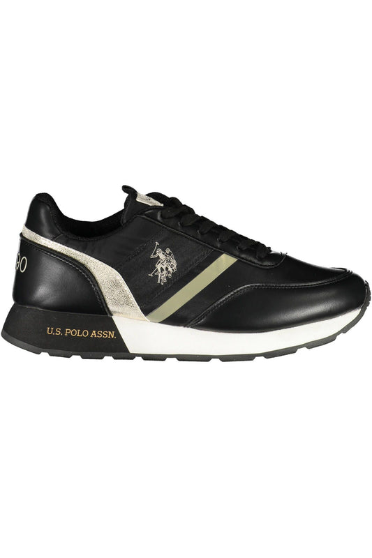 U.S. POLO ASSN. Elegant Black Lace-Up Sports Sneakers