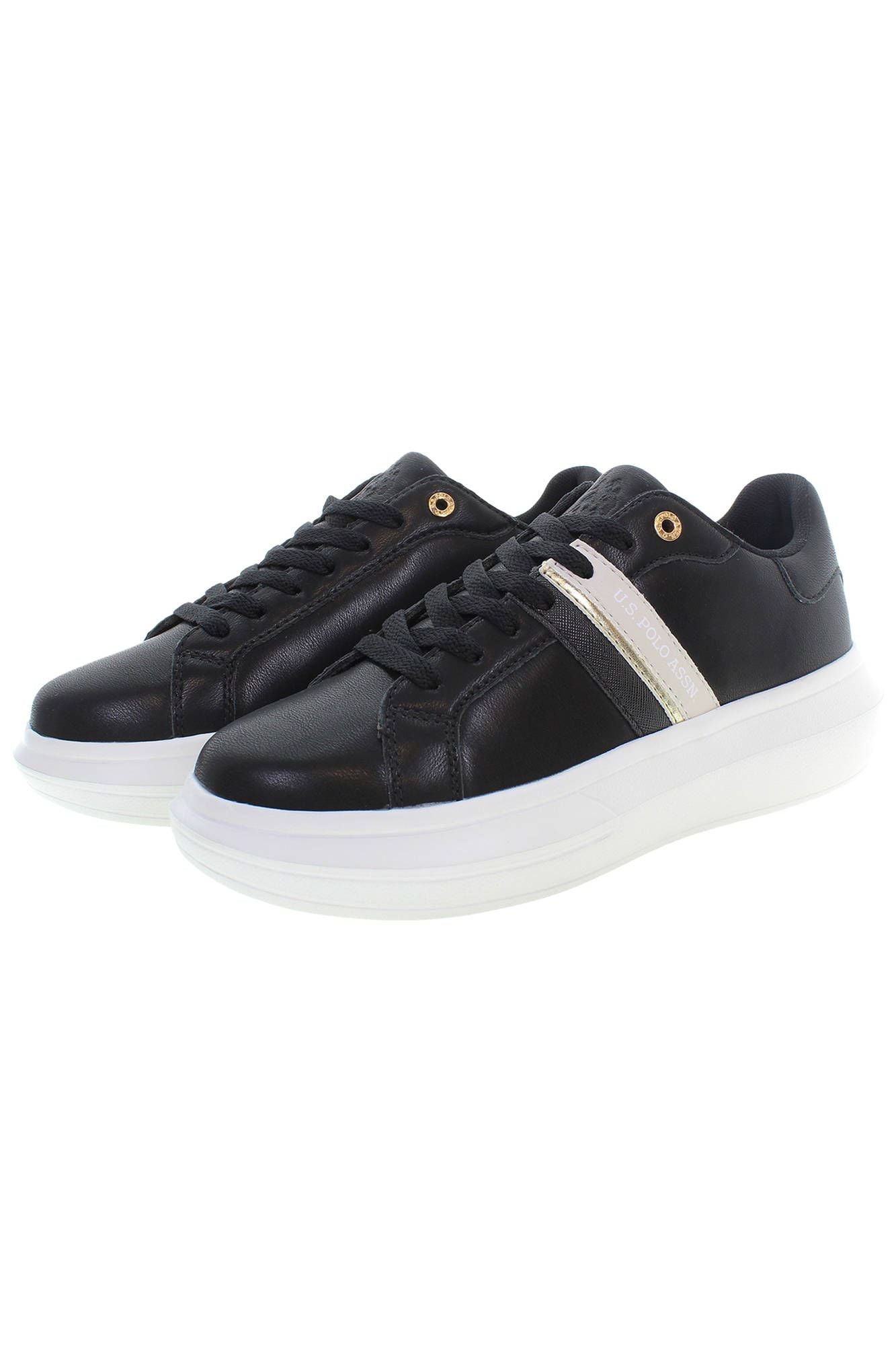 U.S. POLO ASSN. Chic Black Lace-Up Sneakers with Logo Detail