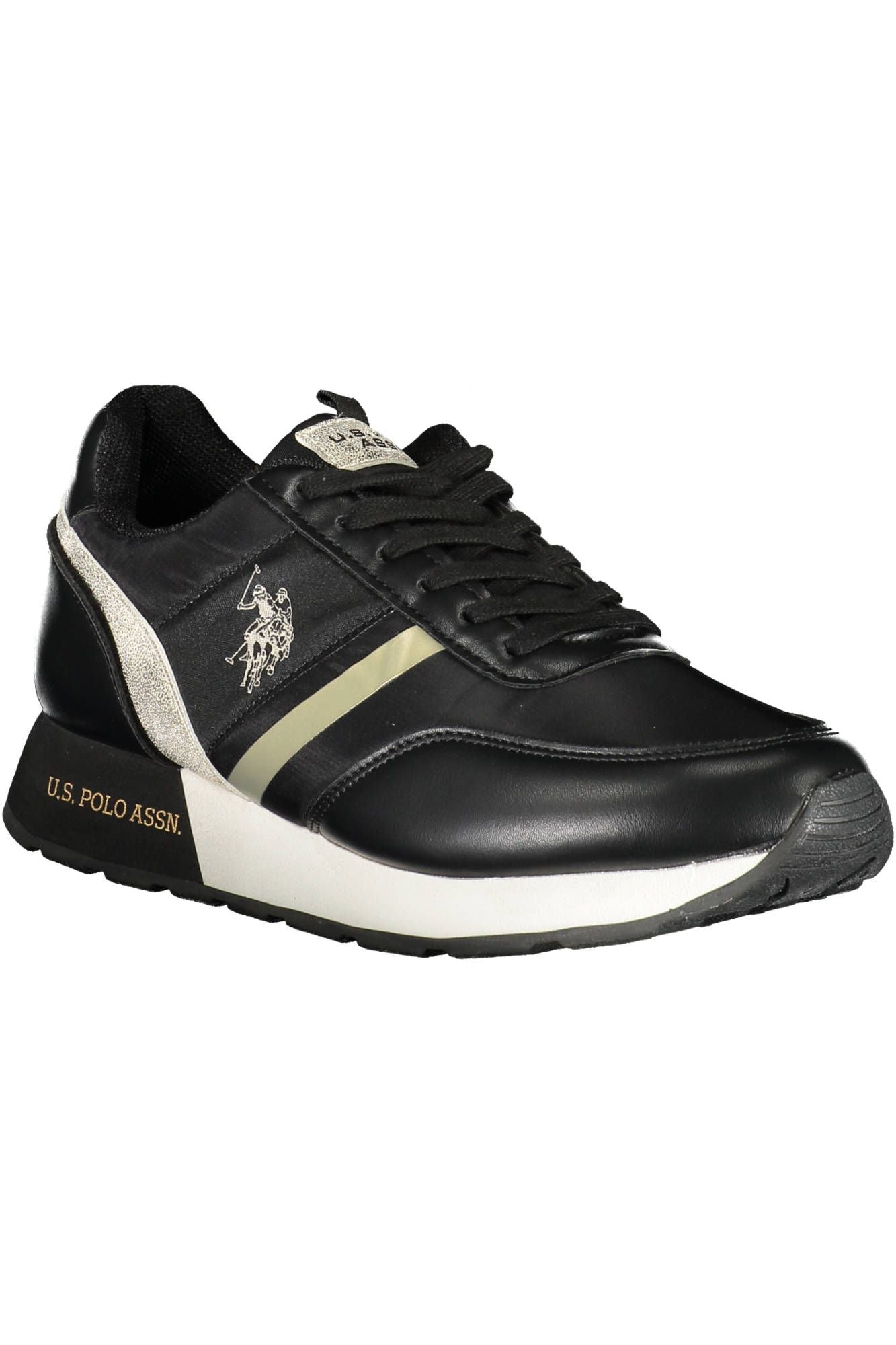 U.S. POLO ASSN. Elegant Black Lace-Up Sports Sneakers