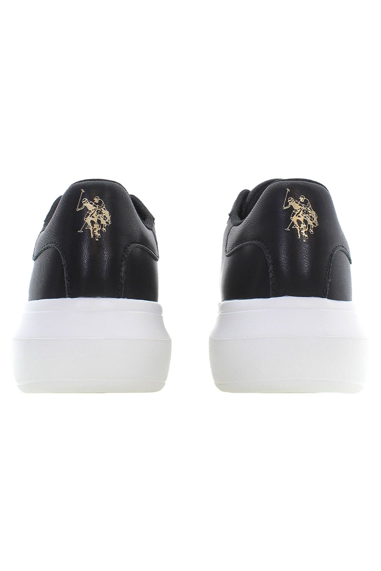 U.S. POLO ASSN. Chic Black Lace-Up Sneakers with Logo Detail