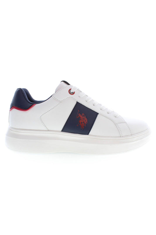 U.S. POLO ASSN. Chic White Lace-Up Sports Sneakers With Logo Detail