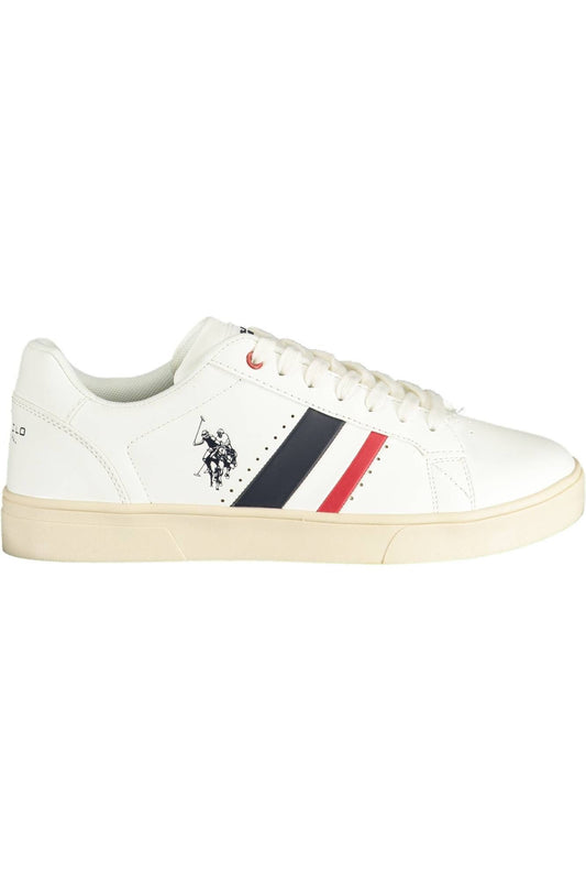 U.S. POLO ASSN. Elegant White Lace-up Sports Sneakers