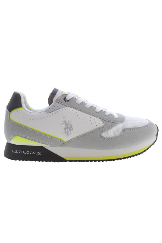 U.S. POLO ASSN. Elegant White Lace-Up Sports Sneakers