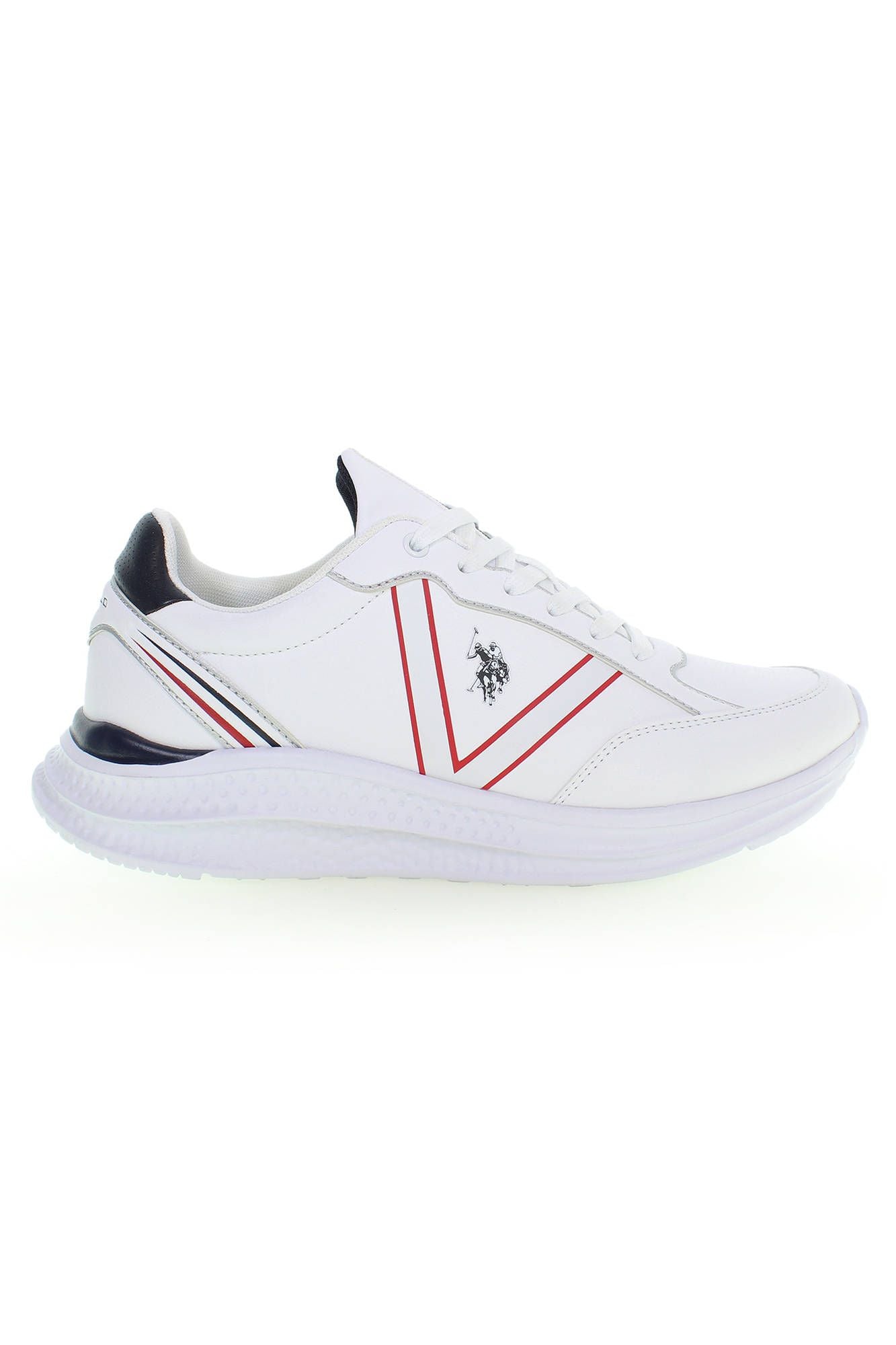 U.S. POLO ASSN. Elegant White Lace-Up Sports Sneakers