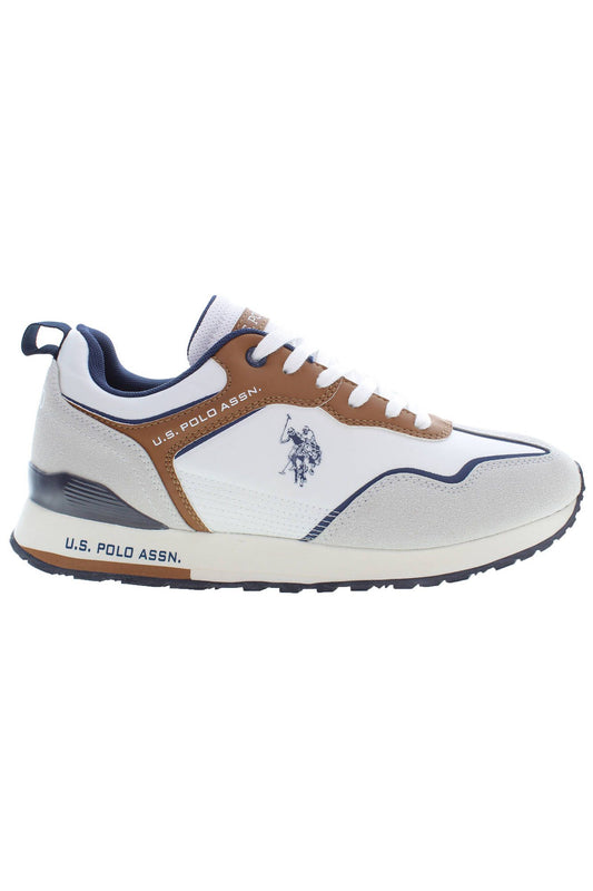 U.S. POLO ASSN. Elegant White Sports Sneakers with Contrasting Accents