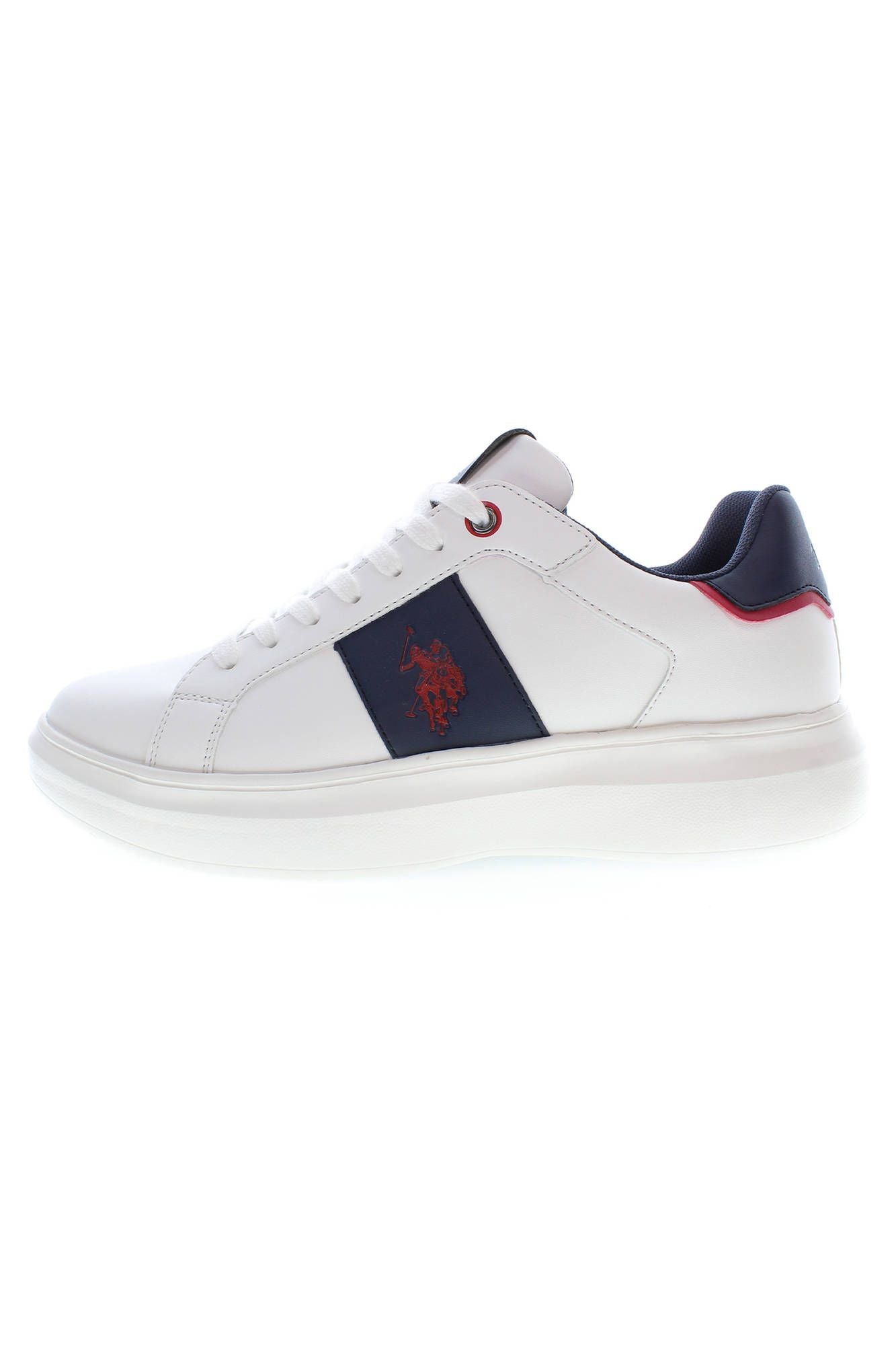 U.S. POLO ASSN. Chic White Lace-Up Sports Sneakers With Logo Detail