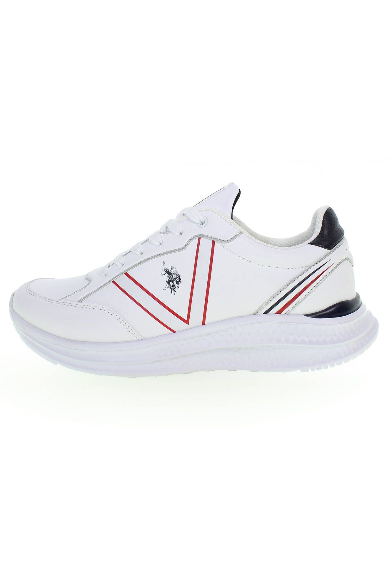 U.S. POLO ASSN. Elegant White Lace-Up Sports Sneakers