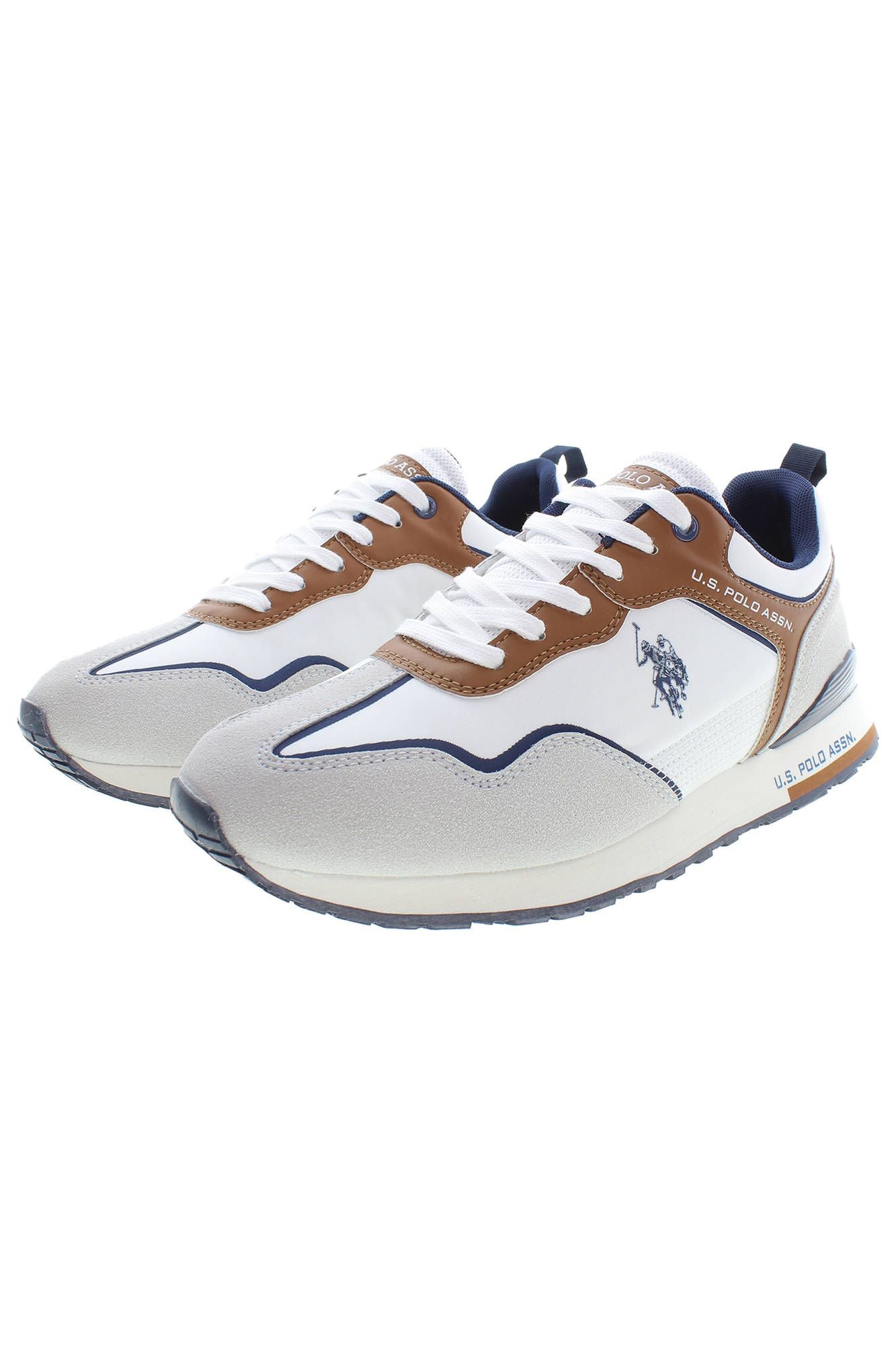 U.S. POLO ASSN. Elegant White Sports Sneakers with Contrasting Accents