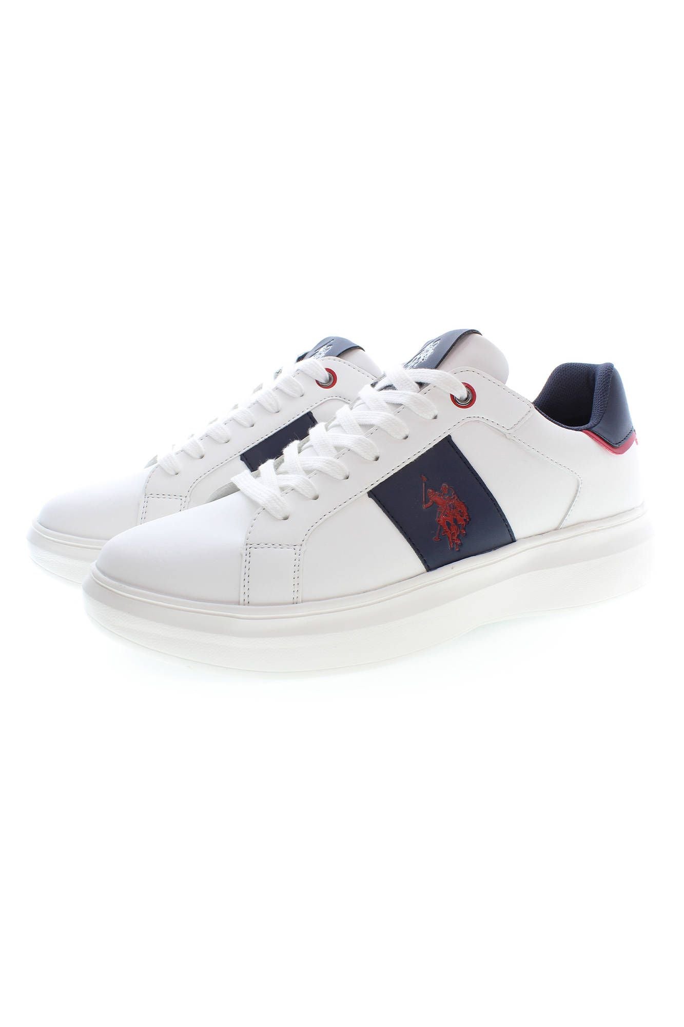 U.S. POLO ASSN. Chic White Lace-Up Sports Sneakers With Logo Detail