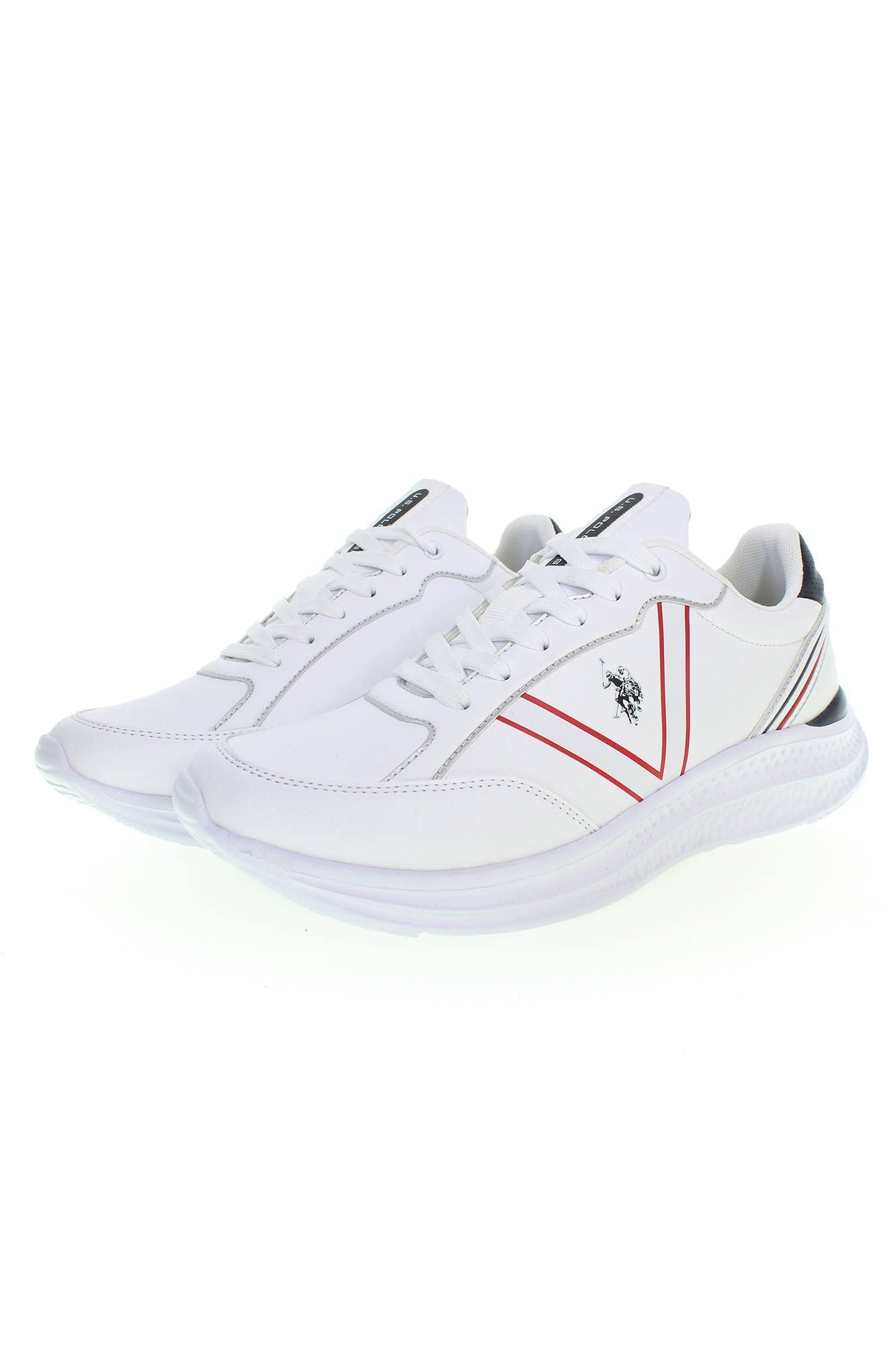 U.S. POLO ASSN. Elegant White Lace-Up Sports Sneakers