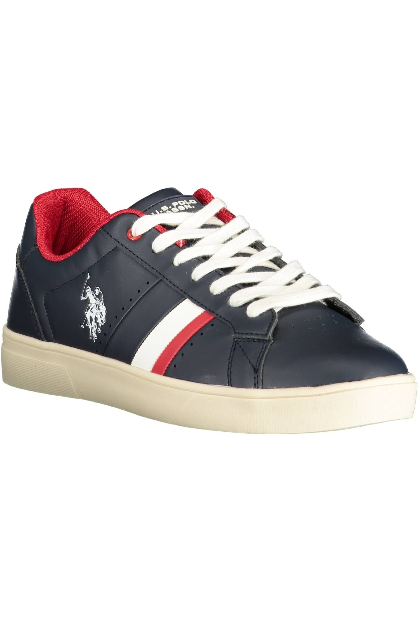 U.S. POLO ASSN. Chic Blue Eco-Leather Lace-Up Sneakers