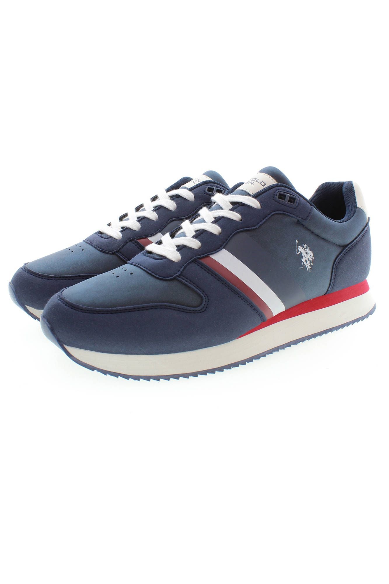 U.S. POLO ASSN. Blue Lace-Up Sneakers with Contrast Details