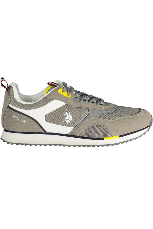 U.S. POLO ASSN. Sleek Polyester Lace-Up Sneakers in Gray