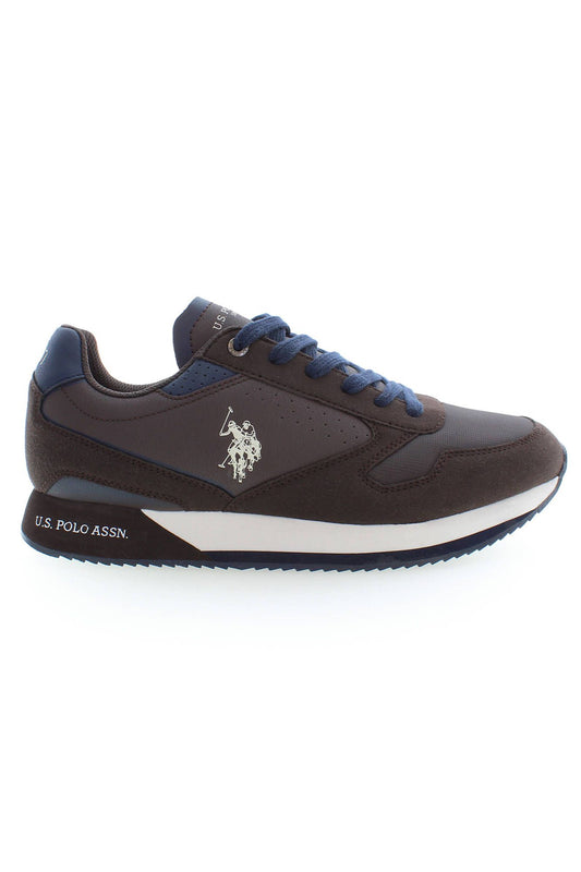 U.S. POLO ASSN. Elegant Brown Sports Sneakers with Contrasting Lace