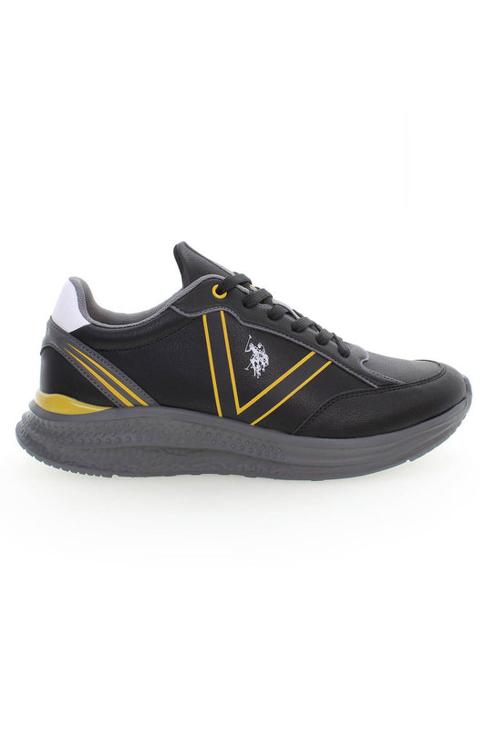 U.S. POLO ASSN. Sleek Black Laced Sports Sneakers