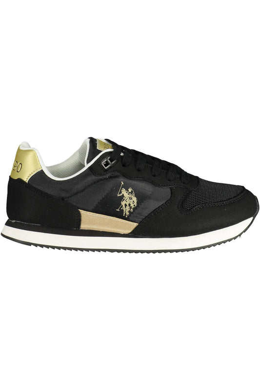 U.S. POLO ASSN. Sleek Black Polyester Sports Sneakers