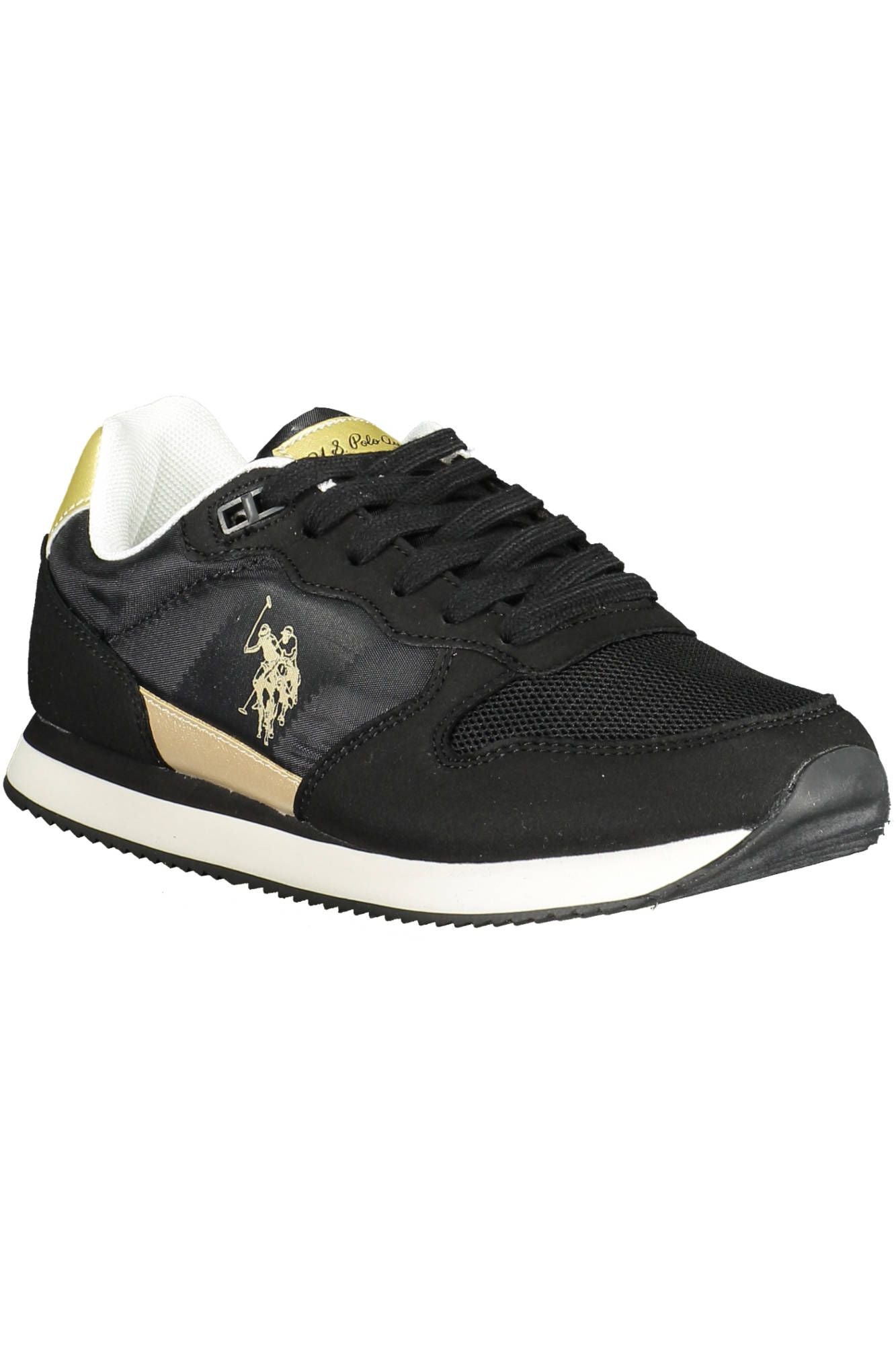 U.S. POLO ASSN. Sleek Black Polyester Sports Sneakers