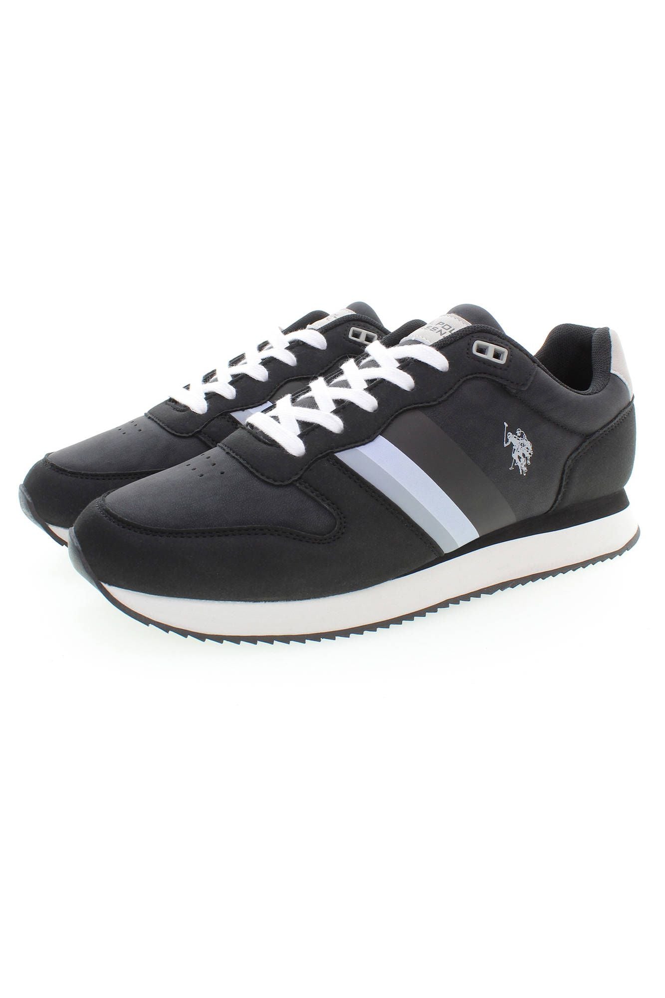 U.S. POLO ASSN. Black Lace-Up Sneakers with Logo Detail