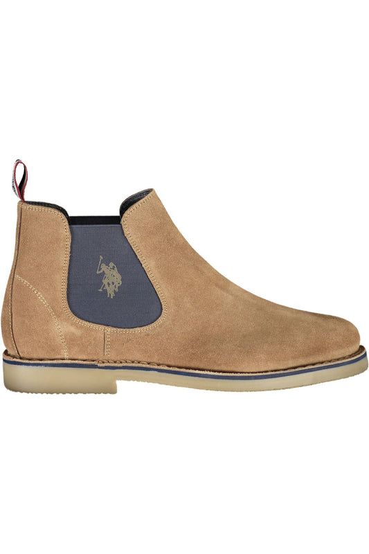 U.S. POLO ASSN. Chic Beige Ankle Boots with Contrasting Details