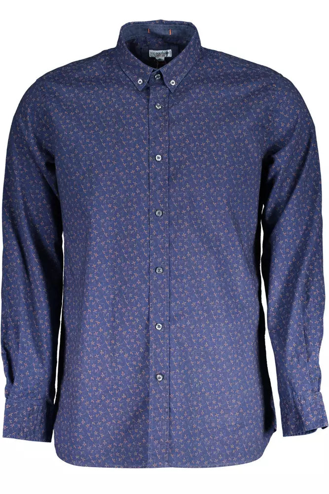 U.S. POLO ASSN. Sleek Blue Cotton Slim Shirt for Men