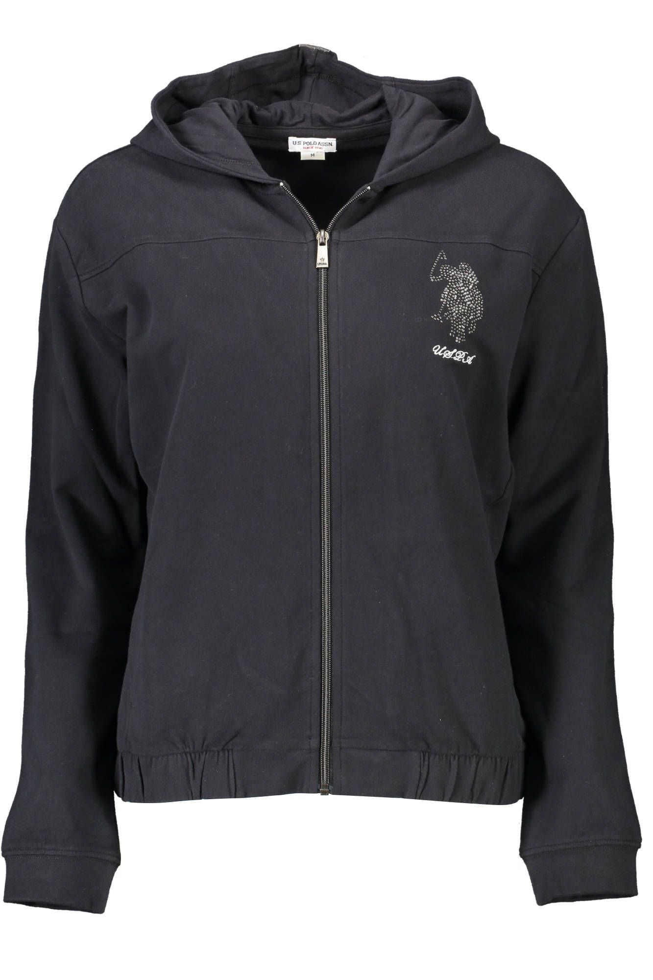 U.S. POLO ASSN. Elegant Black Zip Hoodie with Embroidered Logo