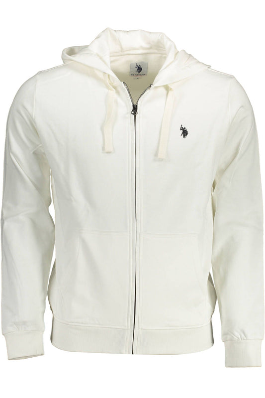 U.S. POLO ASSN. Elegant White Cotton Hooded Sweatshirt