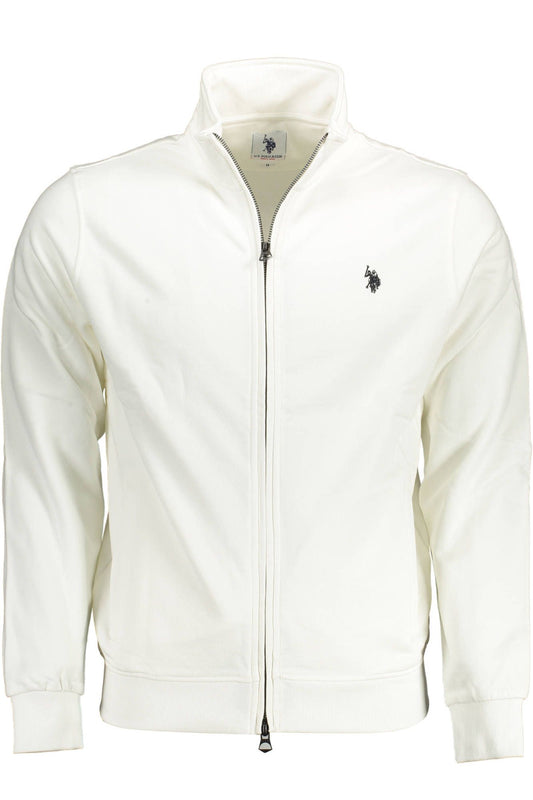 U.S. POLO ASSN. Chic White Embroidered Zip Sweatshirt