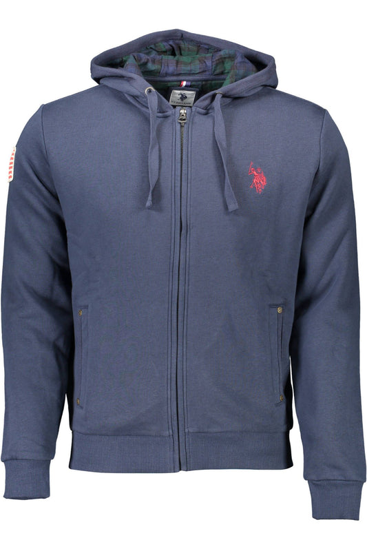 U.S. POLO ASSN. Elegant Blue Cotton Hooded Sweatshirt