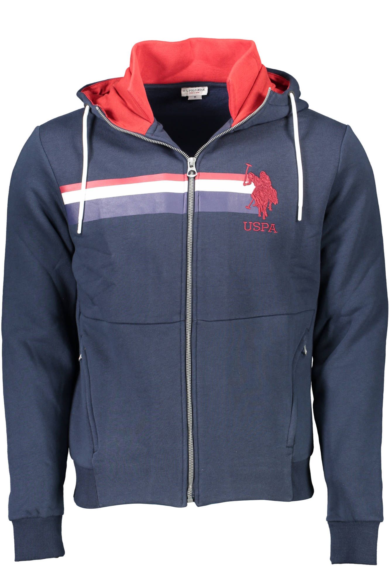 U.S. POLO ASSN. Classic Blue Hooded Sweater with Contrasting Details