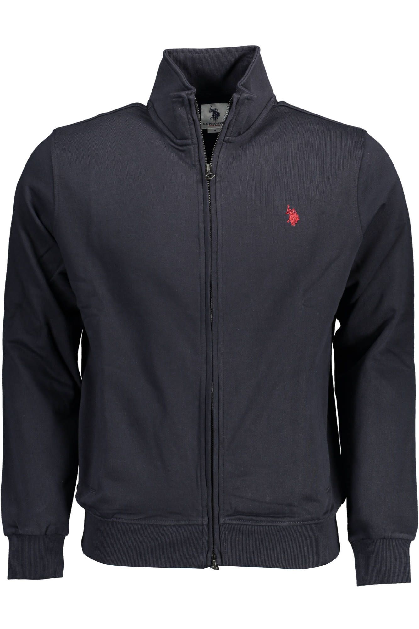 U.S. POLO ASSN. Chic Blue Cotton Zip Sweatshirt with Embroidery