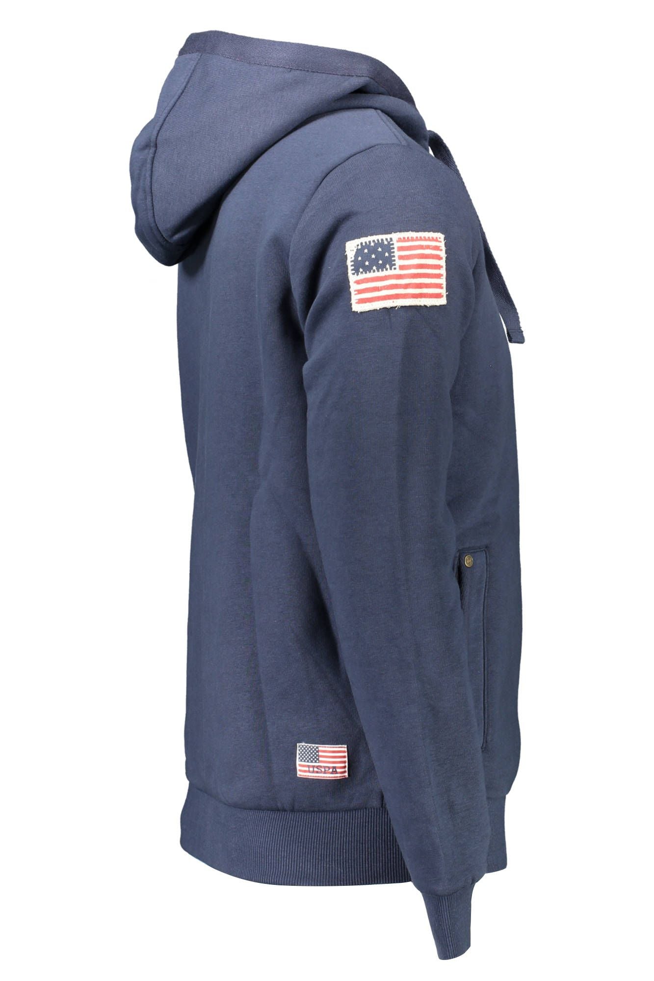 U.S. POLO ASSN. Elegant Blue Cotton Hooded Sweatshirt