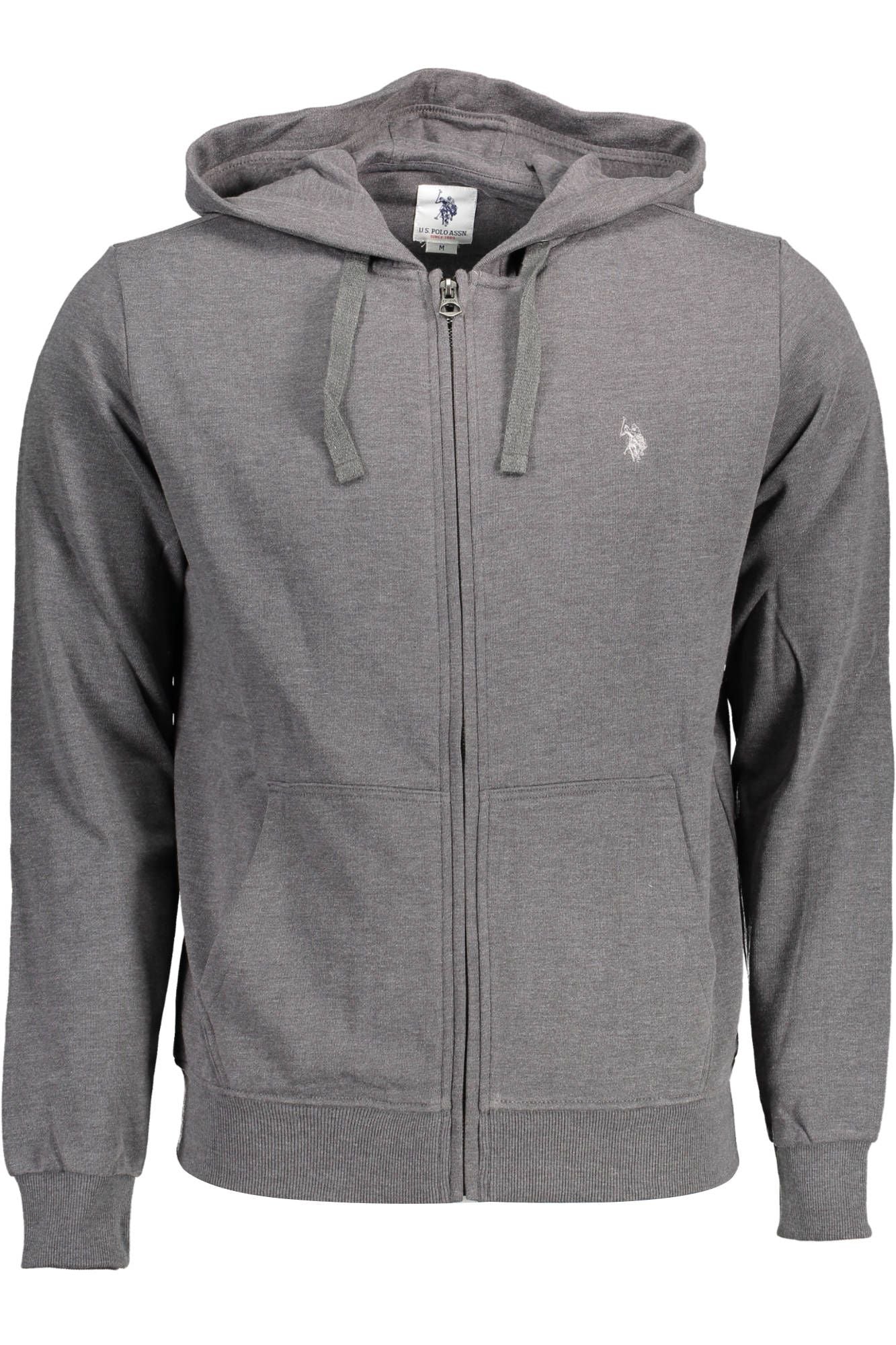 U.S. POLO ASSN. Chic Gray Hooded Sweatshirt with Embroidered Logo