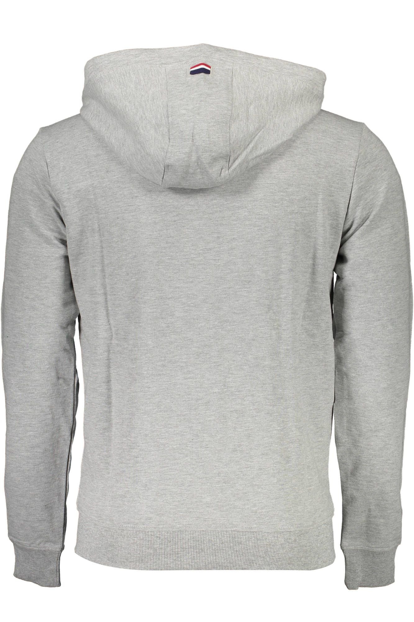 U.S. POLO ASSN. Chic Zippered Hooded Sweatshirt in Gray