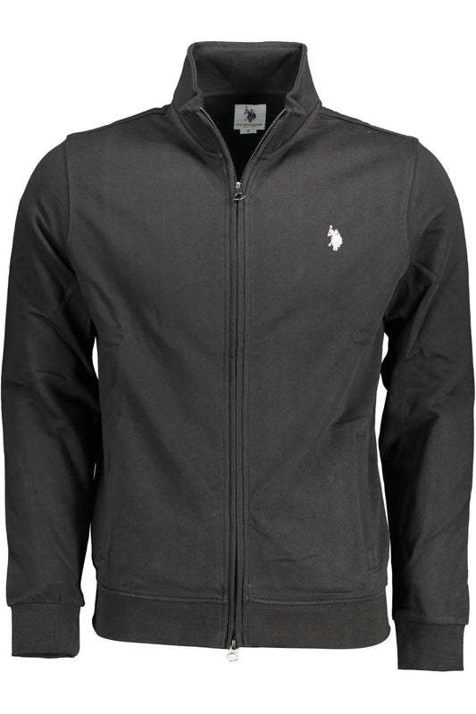 U.S. POLO ASSN. Chic Black Zippered Cotton Sweatshirt